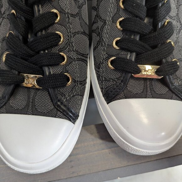 NWOB Coach Signature Logo Black/Gray Tennis Shoes Size 7.5 - Picture 15 of 15